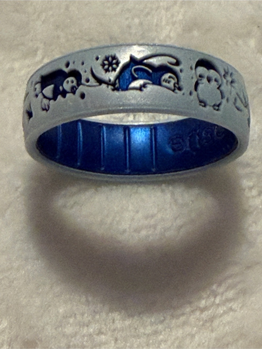 Enso Rings Etched Dualtone Silicone Ring Penguin Parade Size 11 NEW